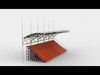 Bleacher with canopy shade 3D model_1