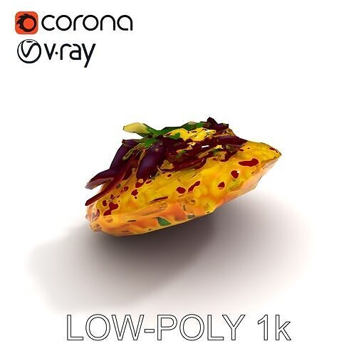 Gourmet Italian Risotto Plate Presentation model pack Low-poly 3D model