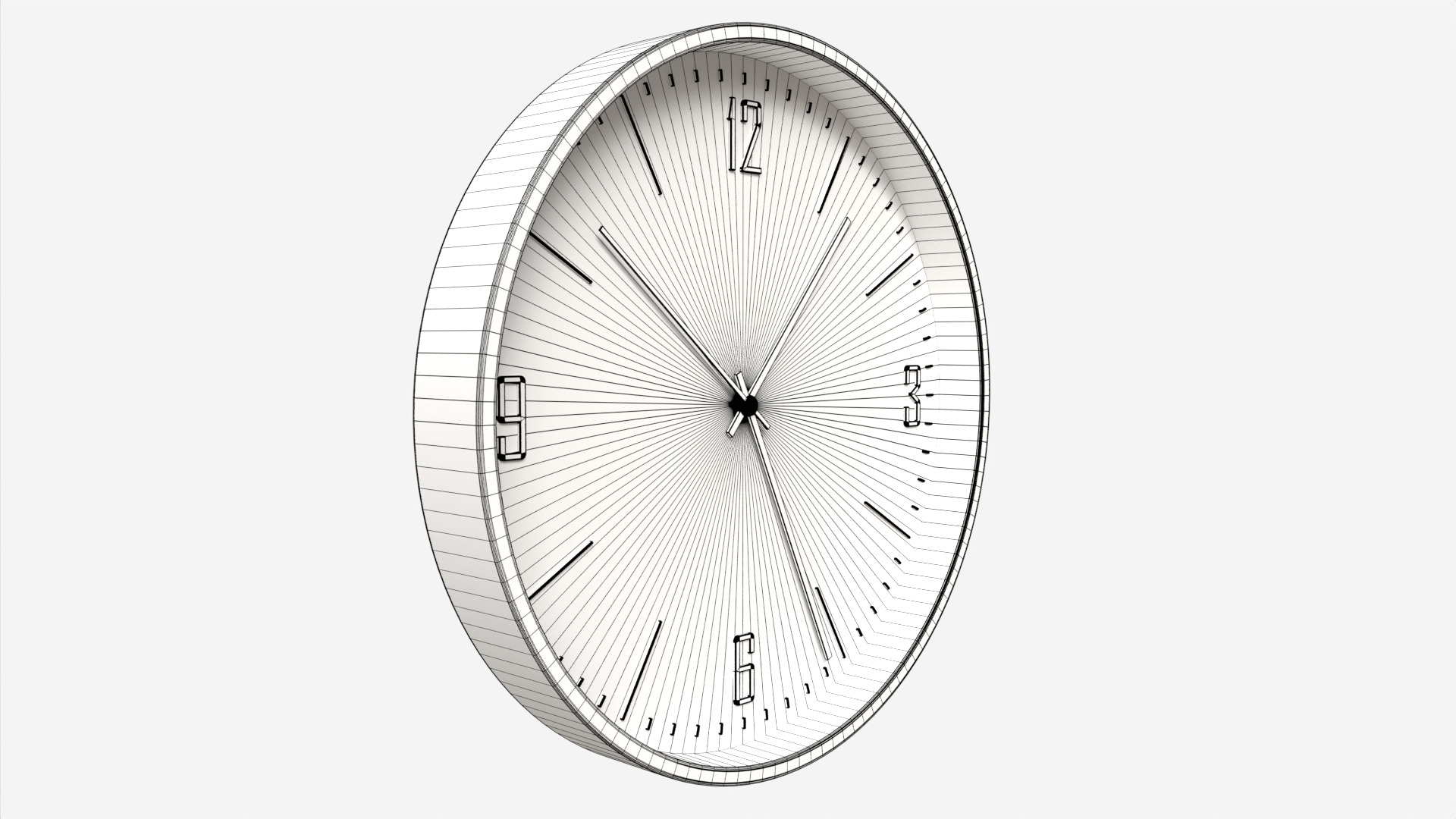 Round Wall Clock Low-poly 3D model_10