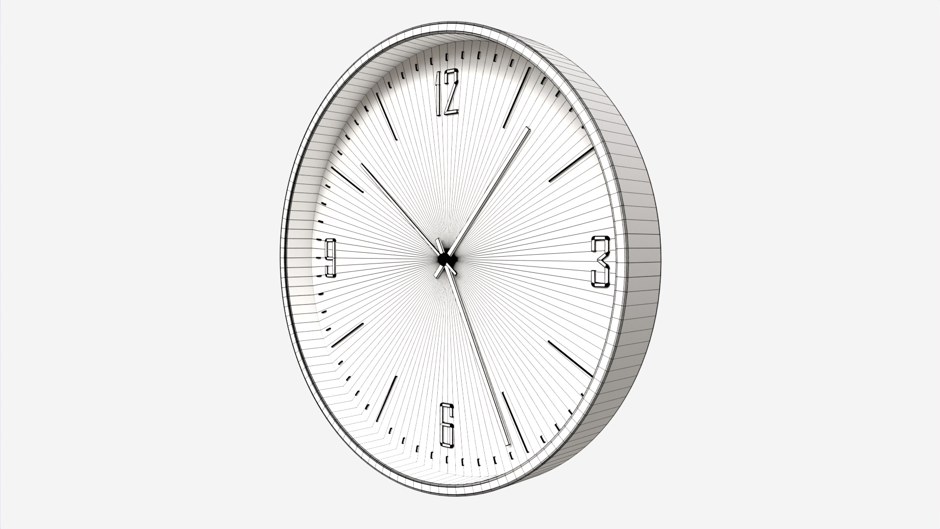 Round Wall Clock Low-poly 3D model_8