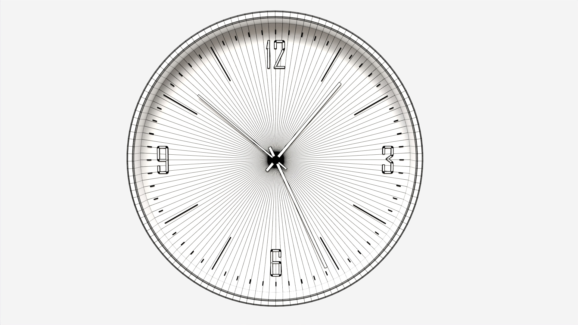 Round Wall Clock Low-poly 3D model_9