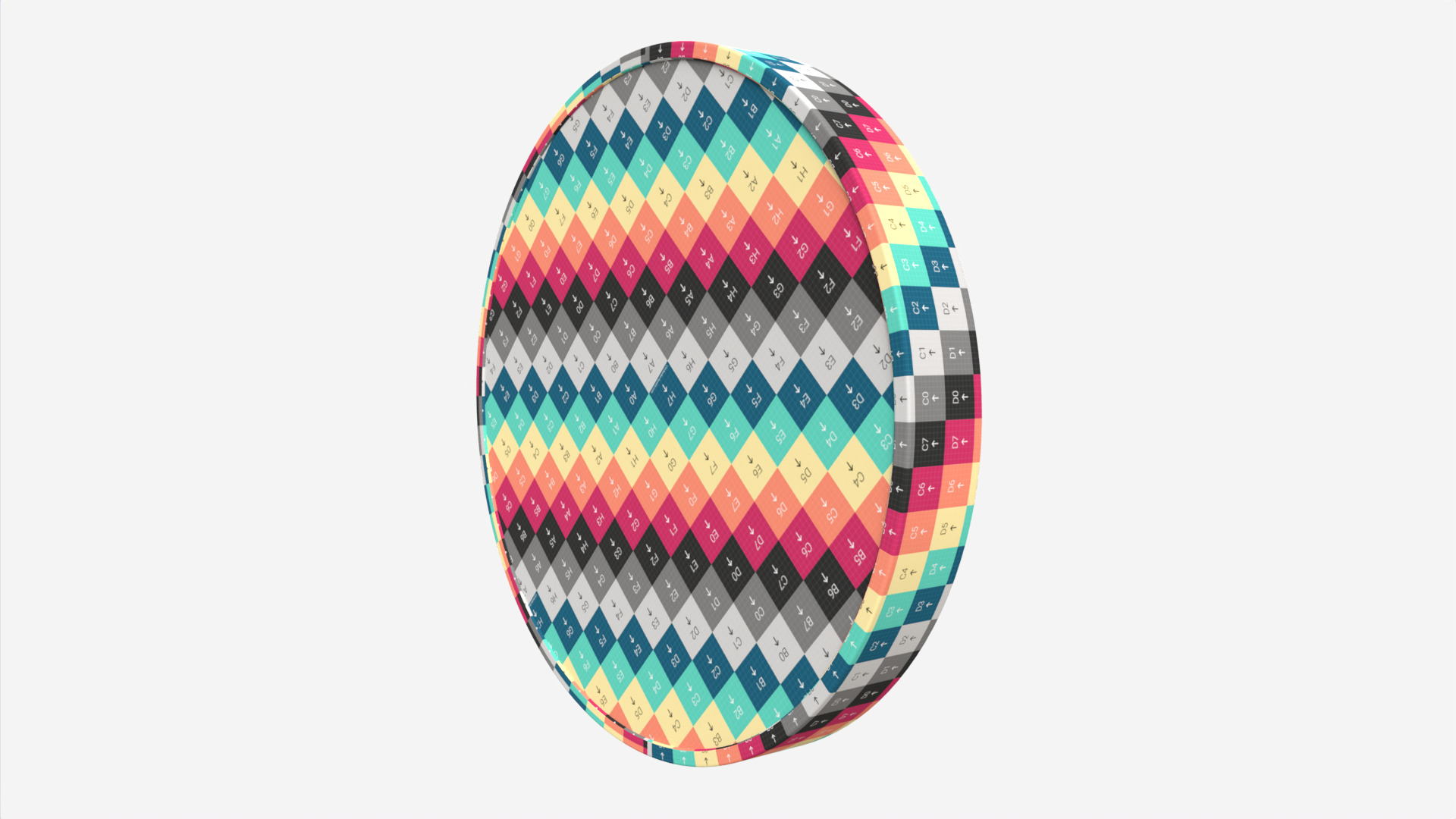 Round Wall Clock Low-poly 3D model_12