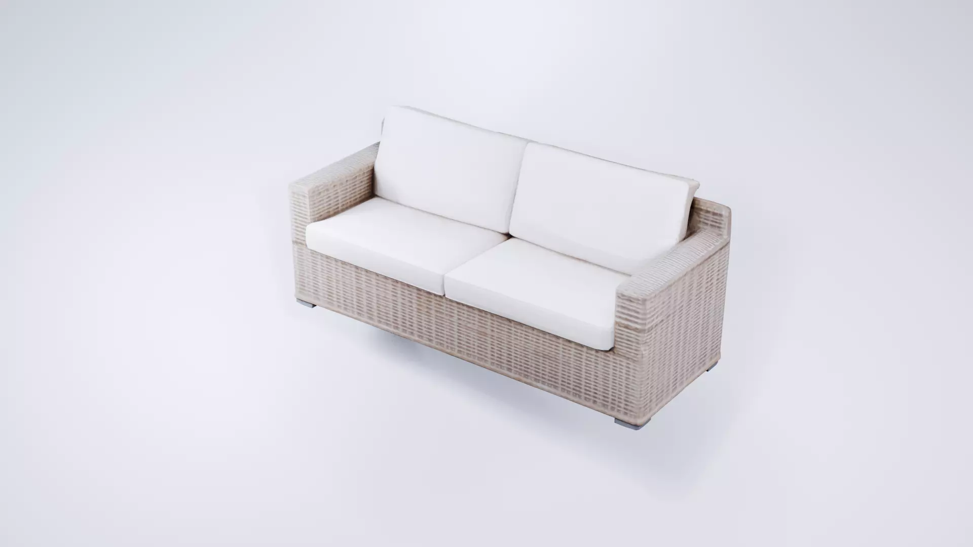 Low Poly 2-Seater Outdoor Sofa - Terrace and Garden 3D model
