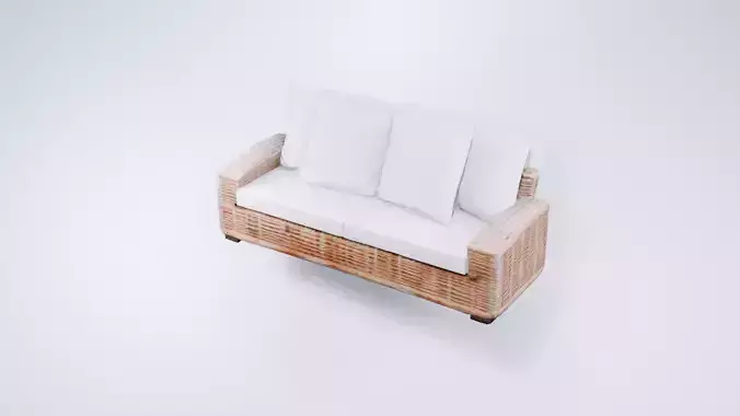 Stylized Garden Lounge Sofa - Low Poly Outdoor Seating