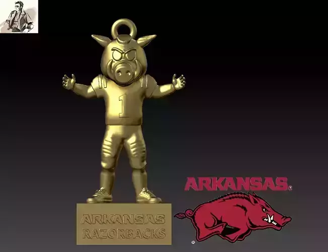 NCAA - Hanging Figurine University of Arkansas - 3d print