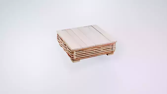 Low Poly Small Wooden Outdoor Coffee Table