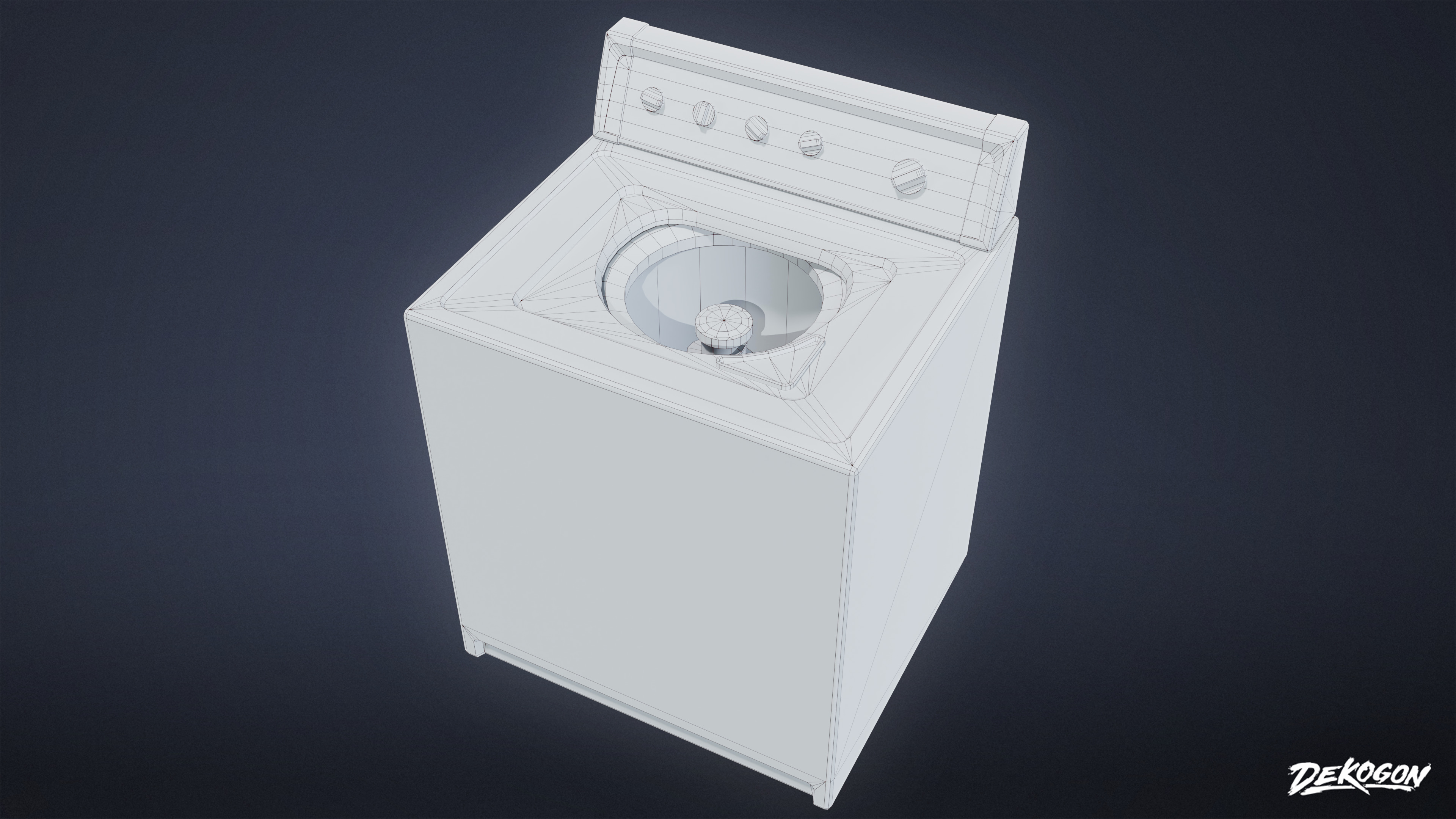 SUBURBS - Washer Dryer 01 - LOW POLY AND NANITE Low-poly 3D model_8