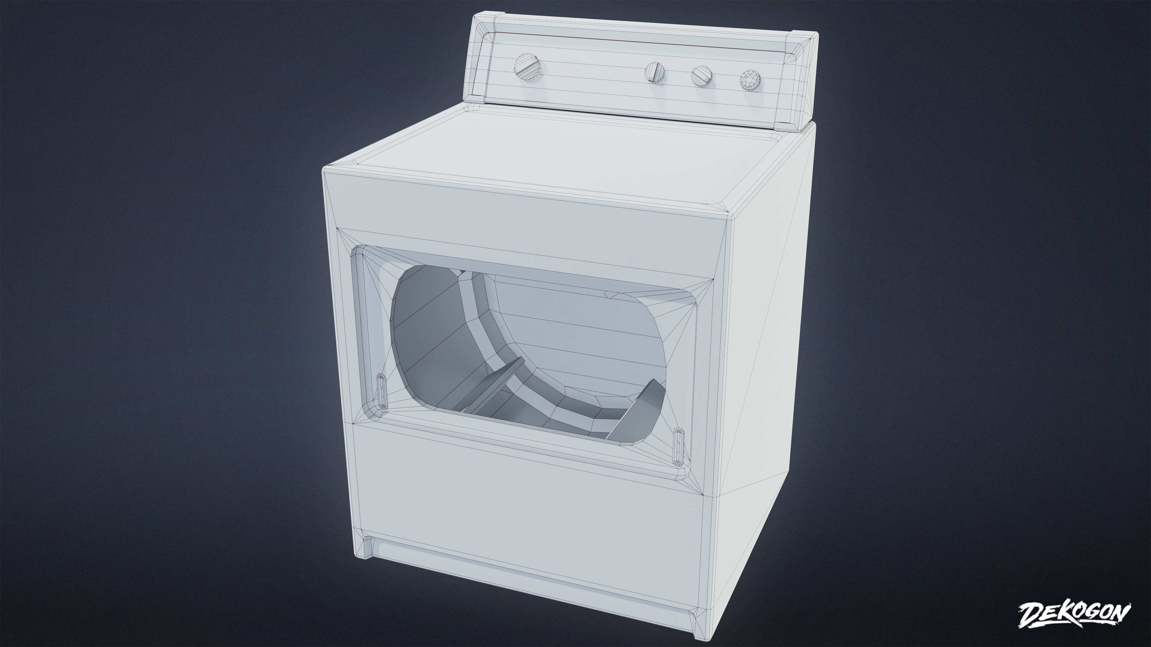 SUBURBS - Washer Dryer 01 - LOW POLY AND NANITE Low-poly 3D model_10