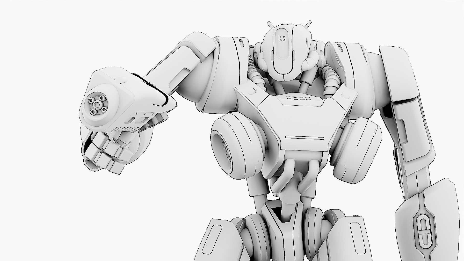 BATTLE DROID SYRIOS-B Rigged for Unreal Engine - Unity - MIXAMO 3D model_34