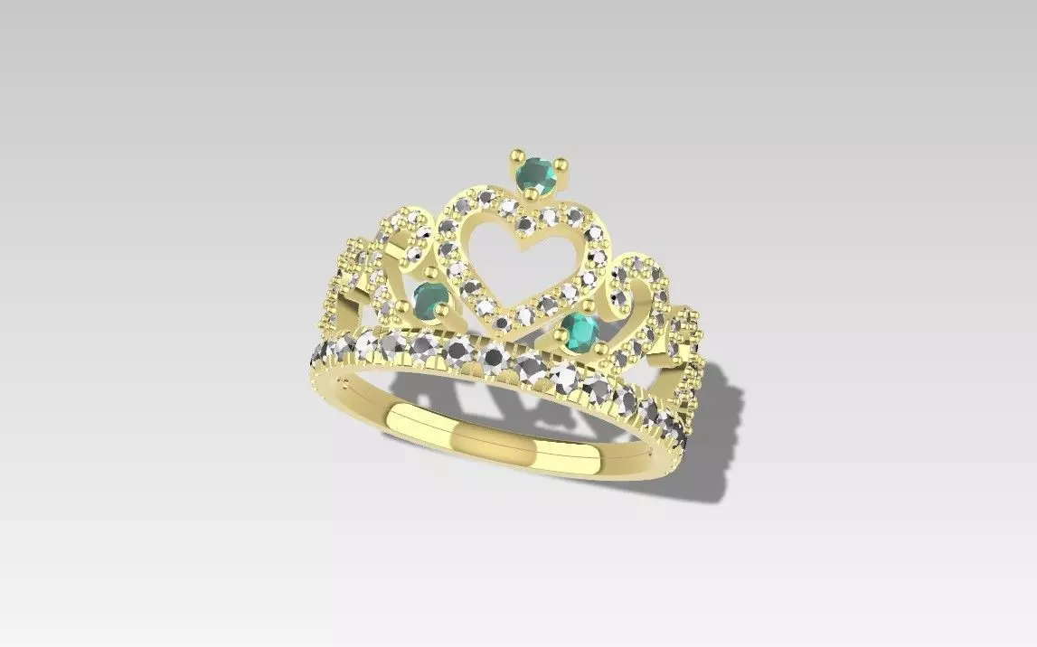 Crown Ring 3D jewelry 3D print model