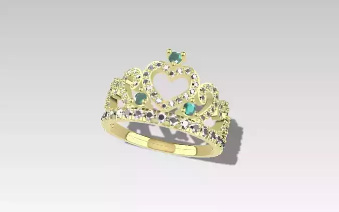 Crown Ring 3D jewelry