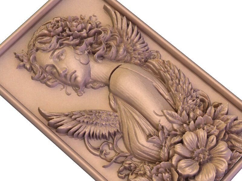 Engraving the angels wings 3D model_2