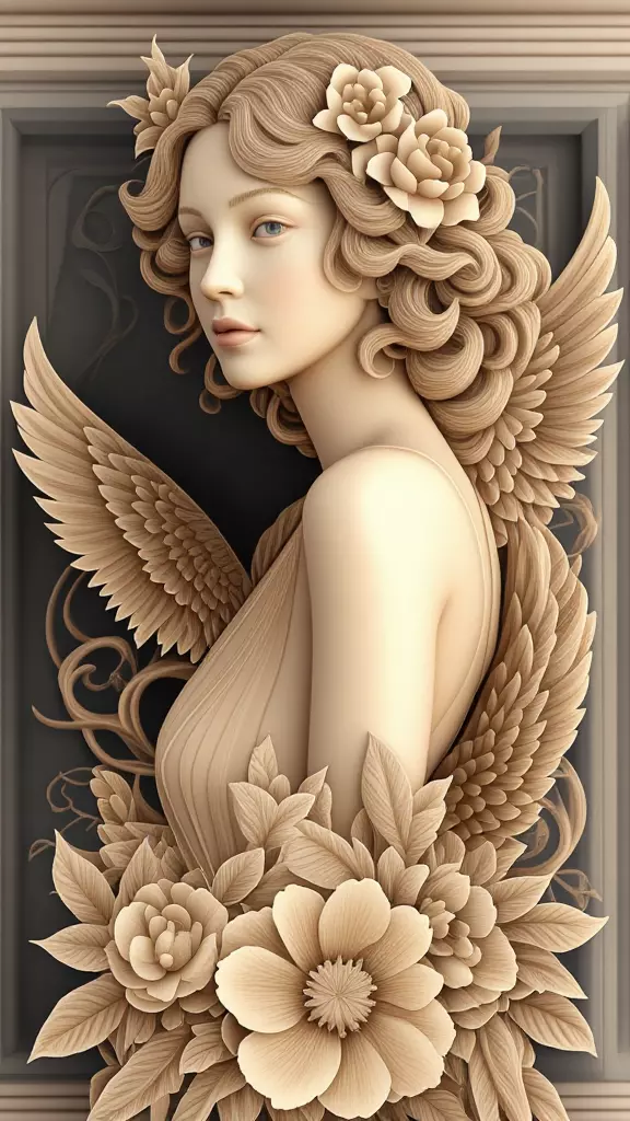 Engraving the angels wings 3D model_0