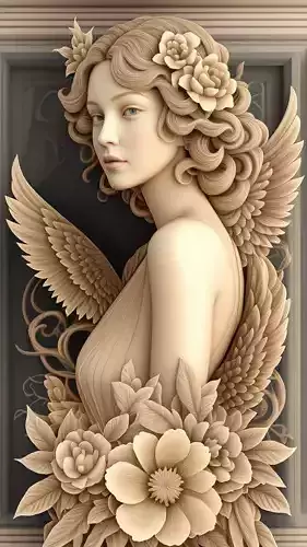 Engraving the angels wings