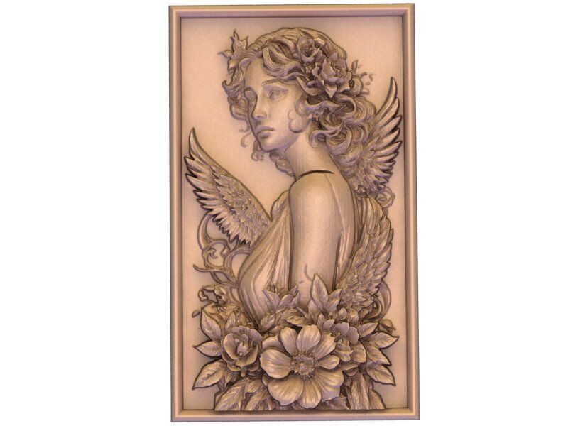Engraving the angels wings 3D model_1