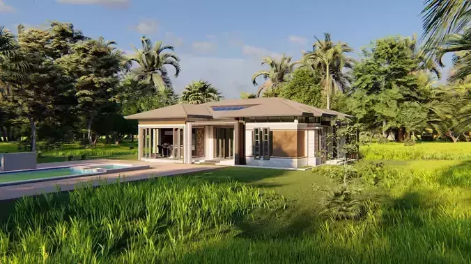 Casa Scene-villa-modern house 3D model