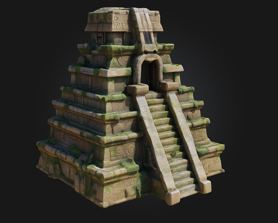 Mossy Temple 3D model_1