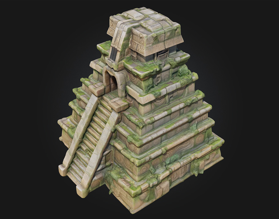 Mossy Temple 3D model_3