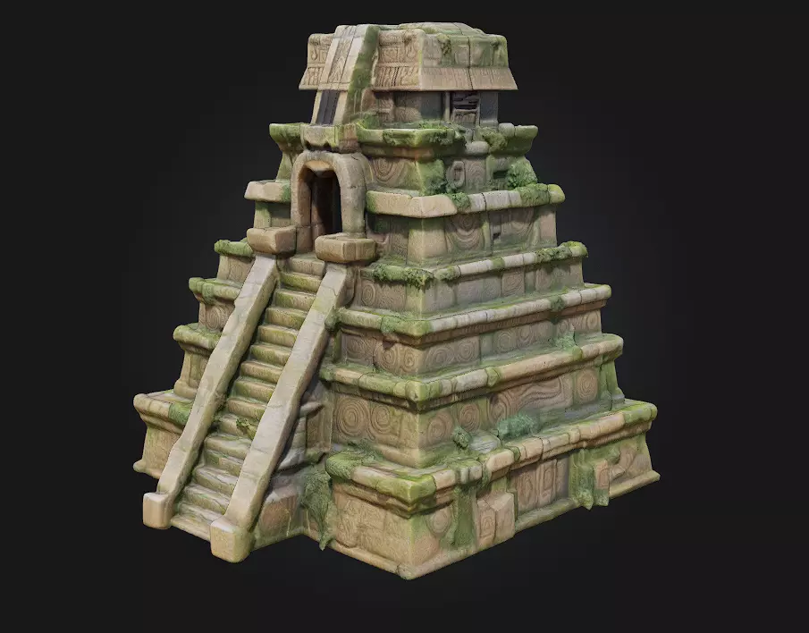 Mossy Temple 3D model_0