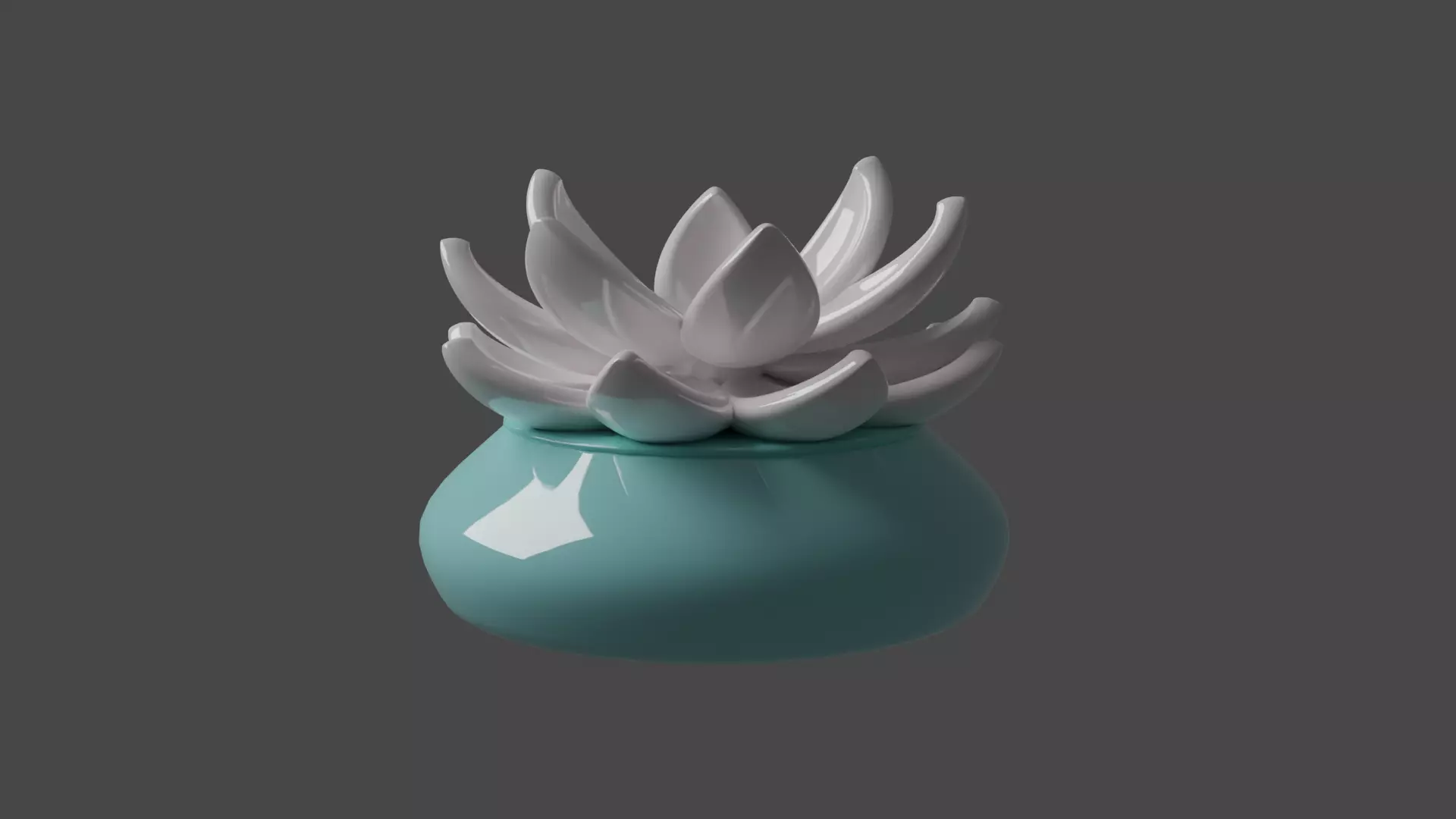 lotus with pot Free 3D model_0