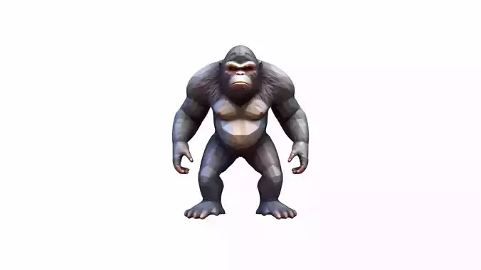 Mysterious Bigfoot Figure Walking Through A Forest High Render