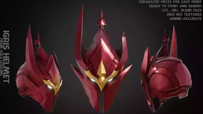 Solo Leveling Igris Helmet for Cosplay 3D print model