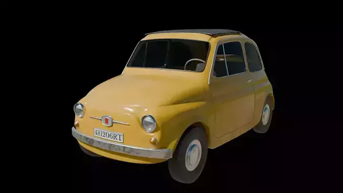 Fiat 500 Low-poly 3D model