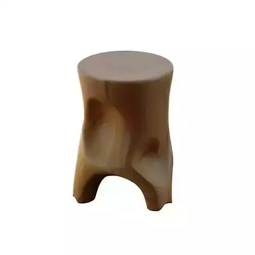 Sculpted Wooden Side Table - Natural Trunk