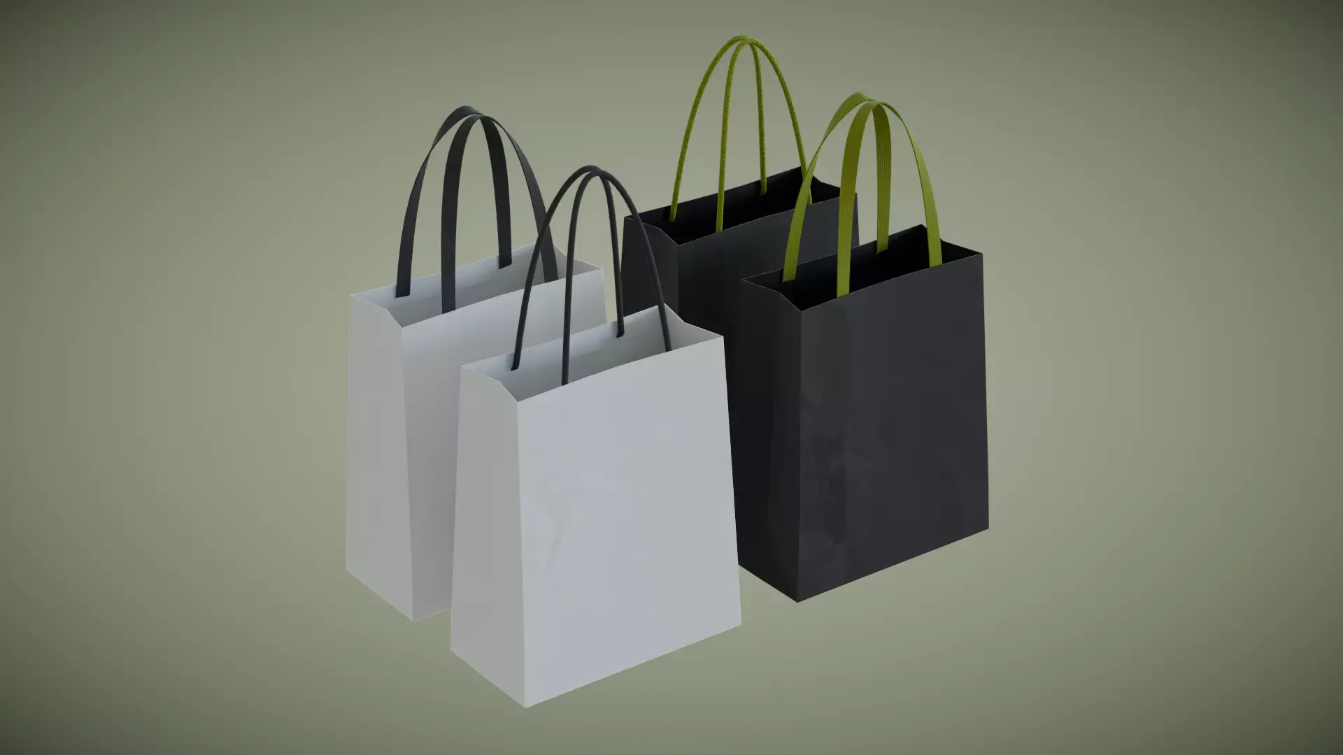 Paper bag Low-poly 3D model