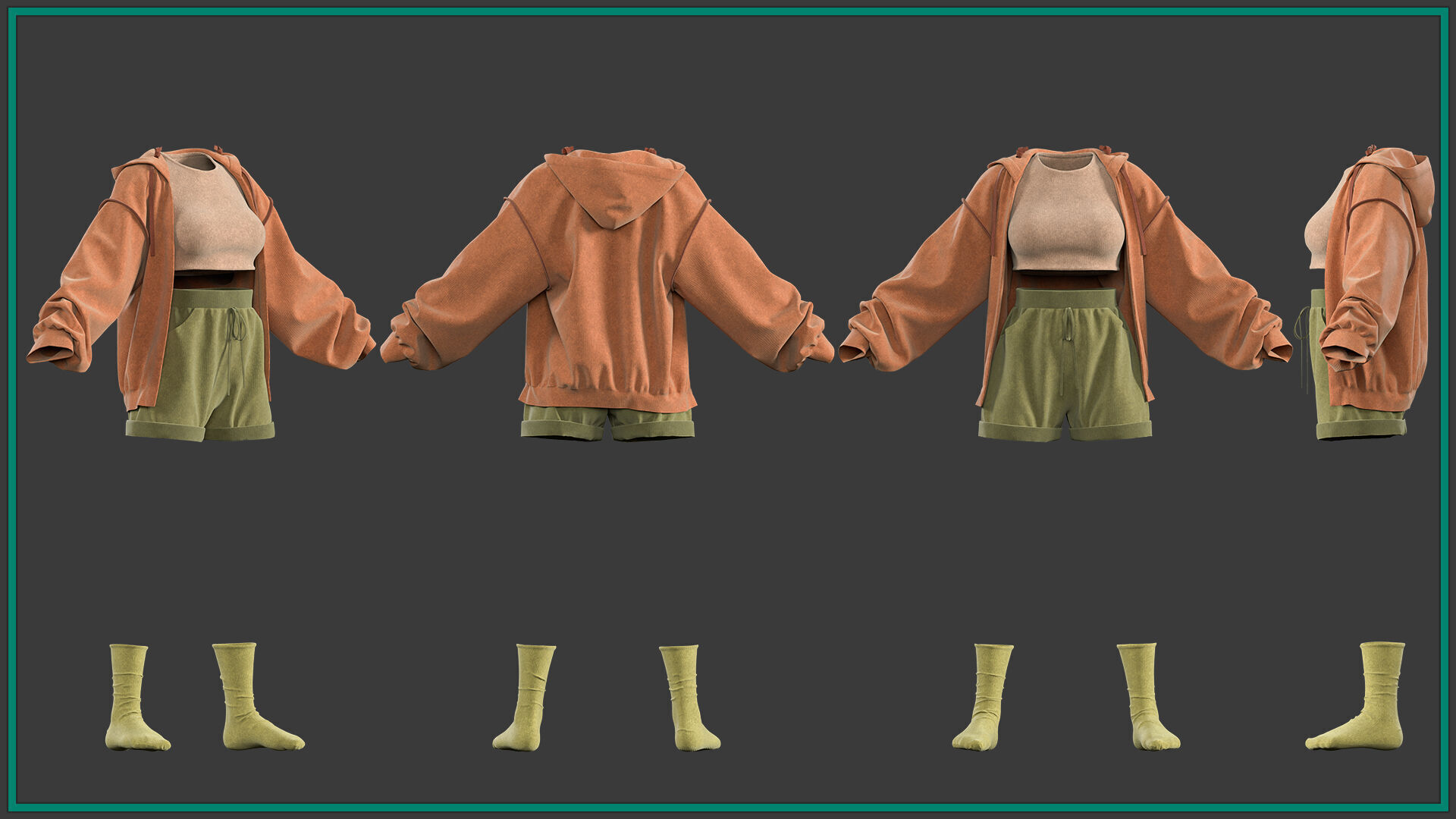 3 female stylized clothes-vol2 3D model_2