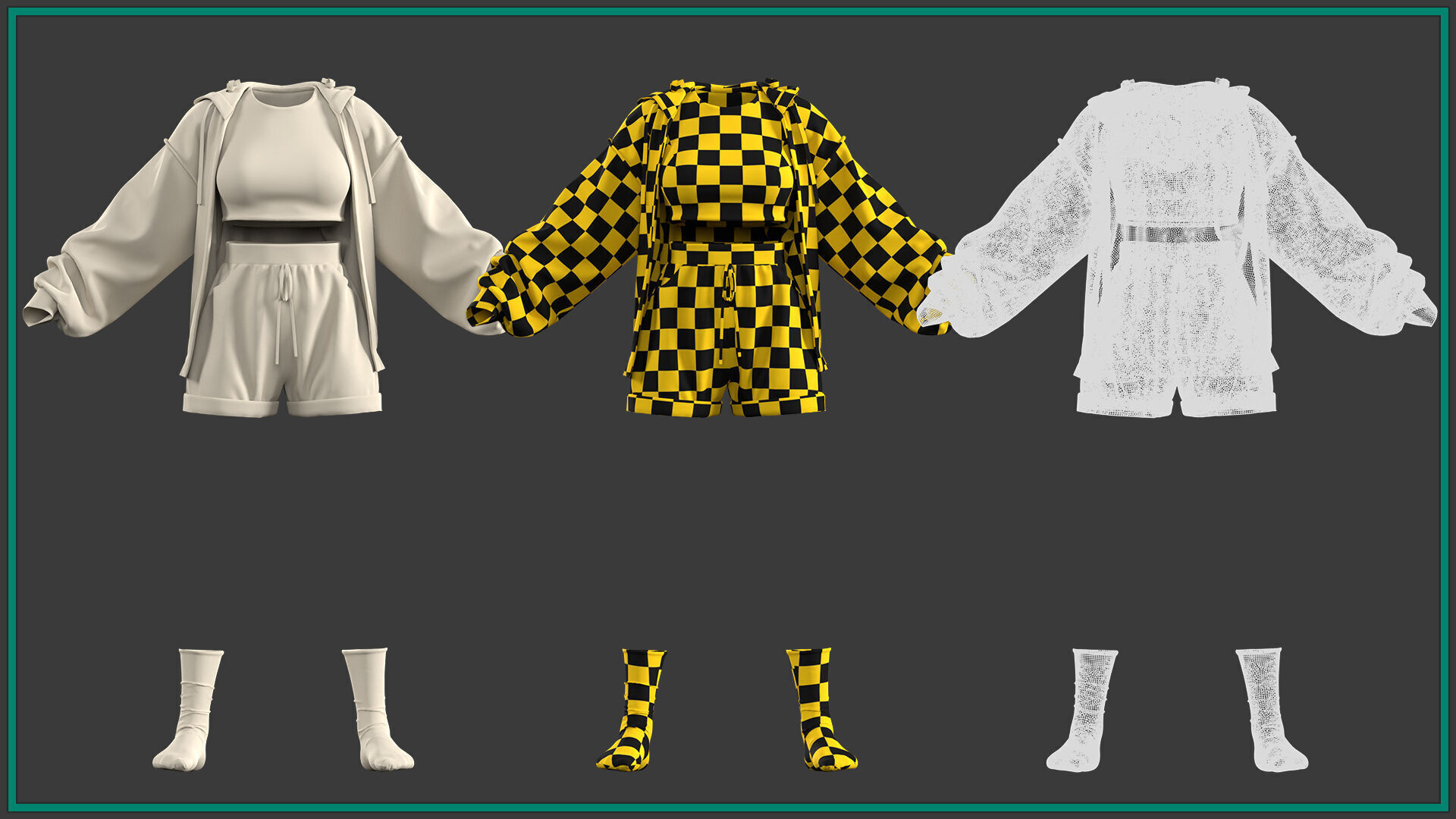 3 female stylized clothes-vol2 3D model_5