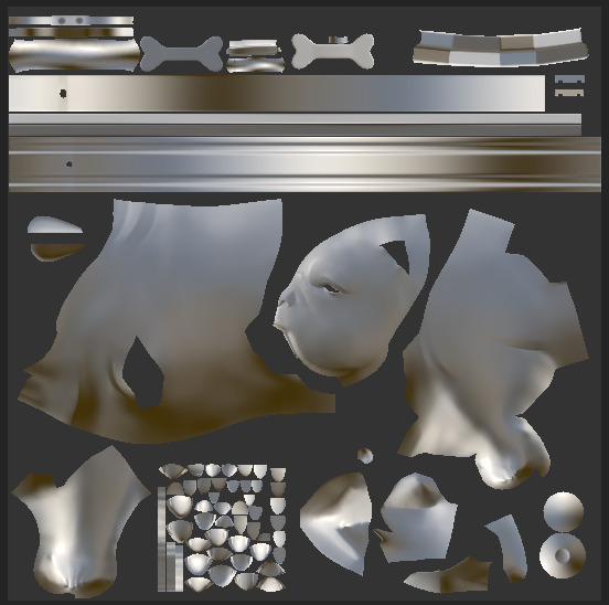 Stylized Striped Grey English Bulldog for Games and Animation Low-poly 3D model_8