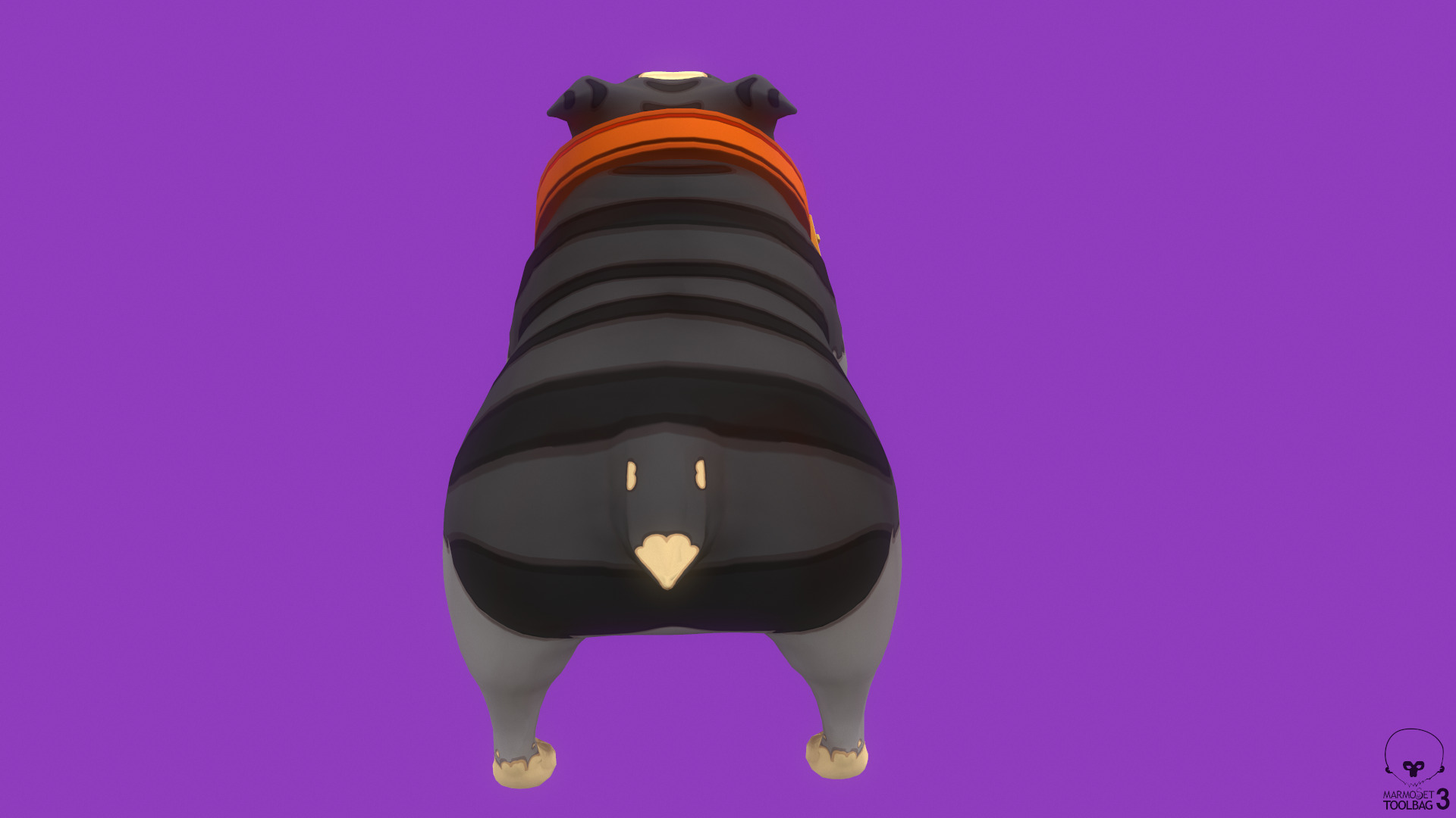 Stylized Striped Grey English Bulldog for Games and Animation Low-poly 3D model_3