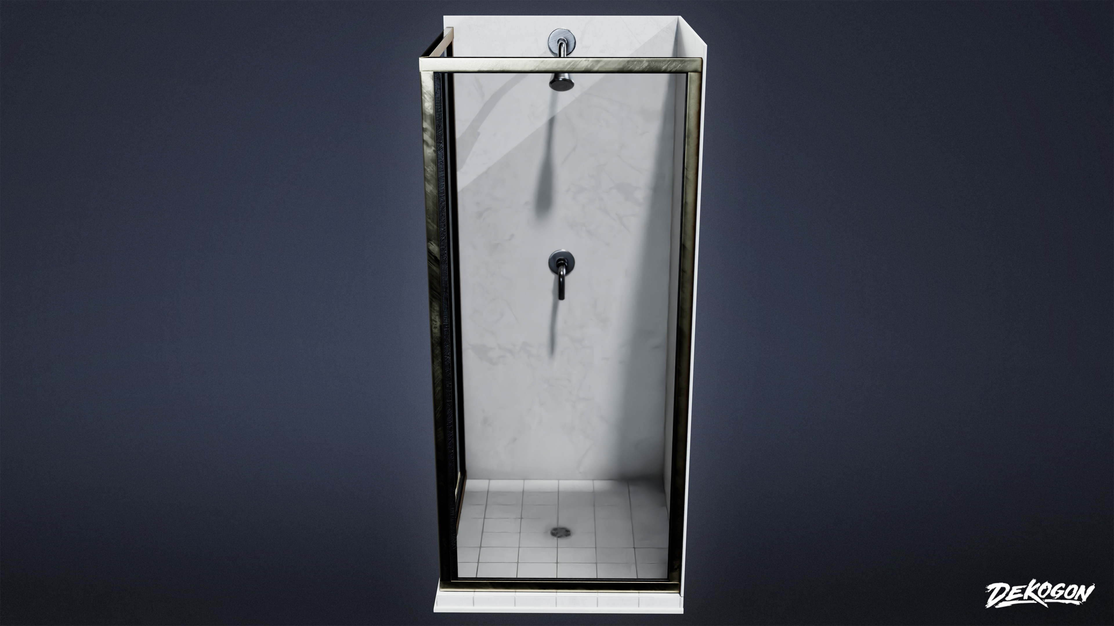 SUBURBS - Shower 08 - LOW POLY AND NANITE Low-poly 3D model_1