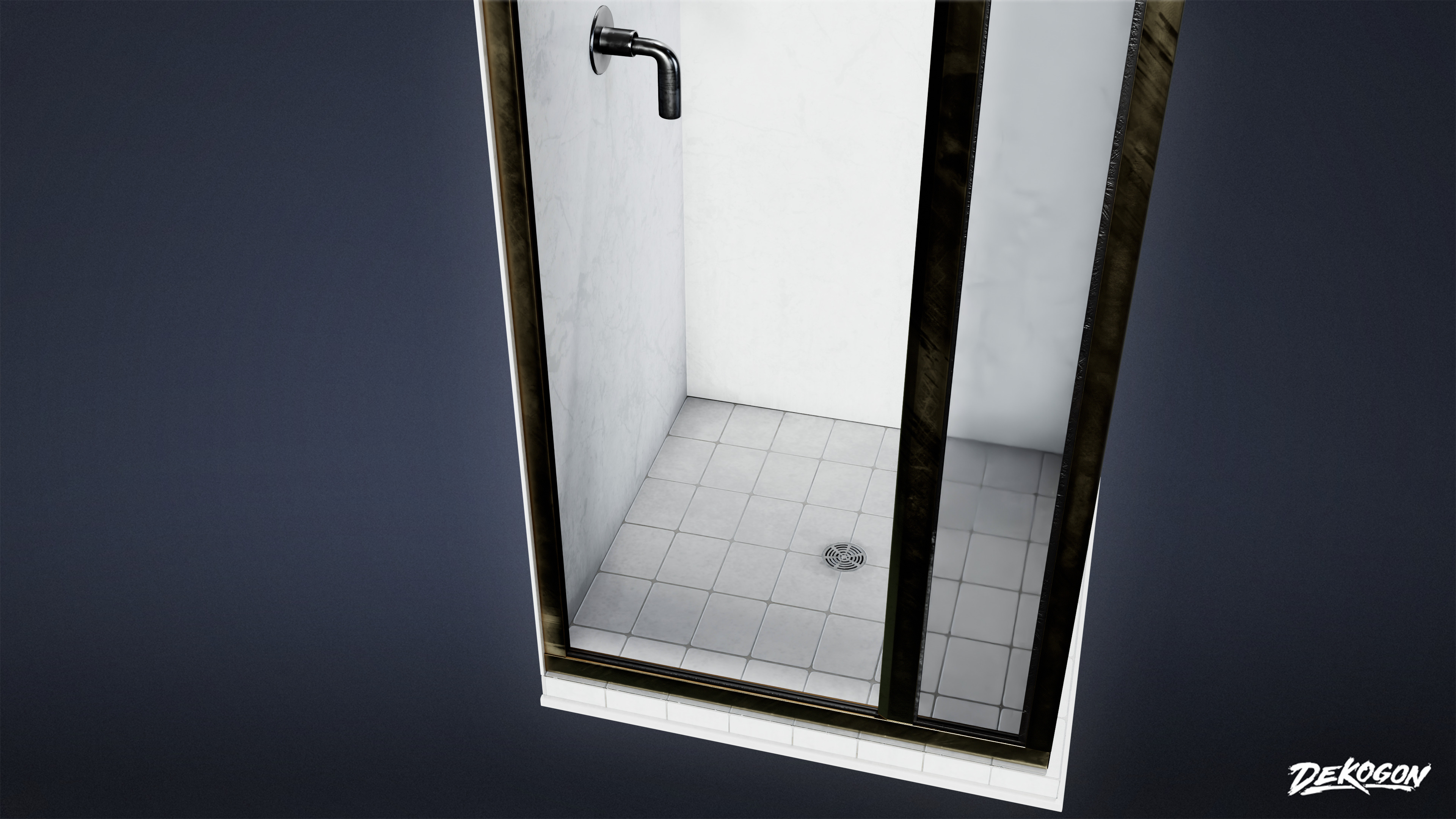 SUBURBS - Shower 08 - LOW POLY AND NANITE Low-poly 3D model_5