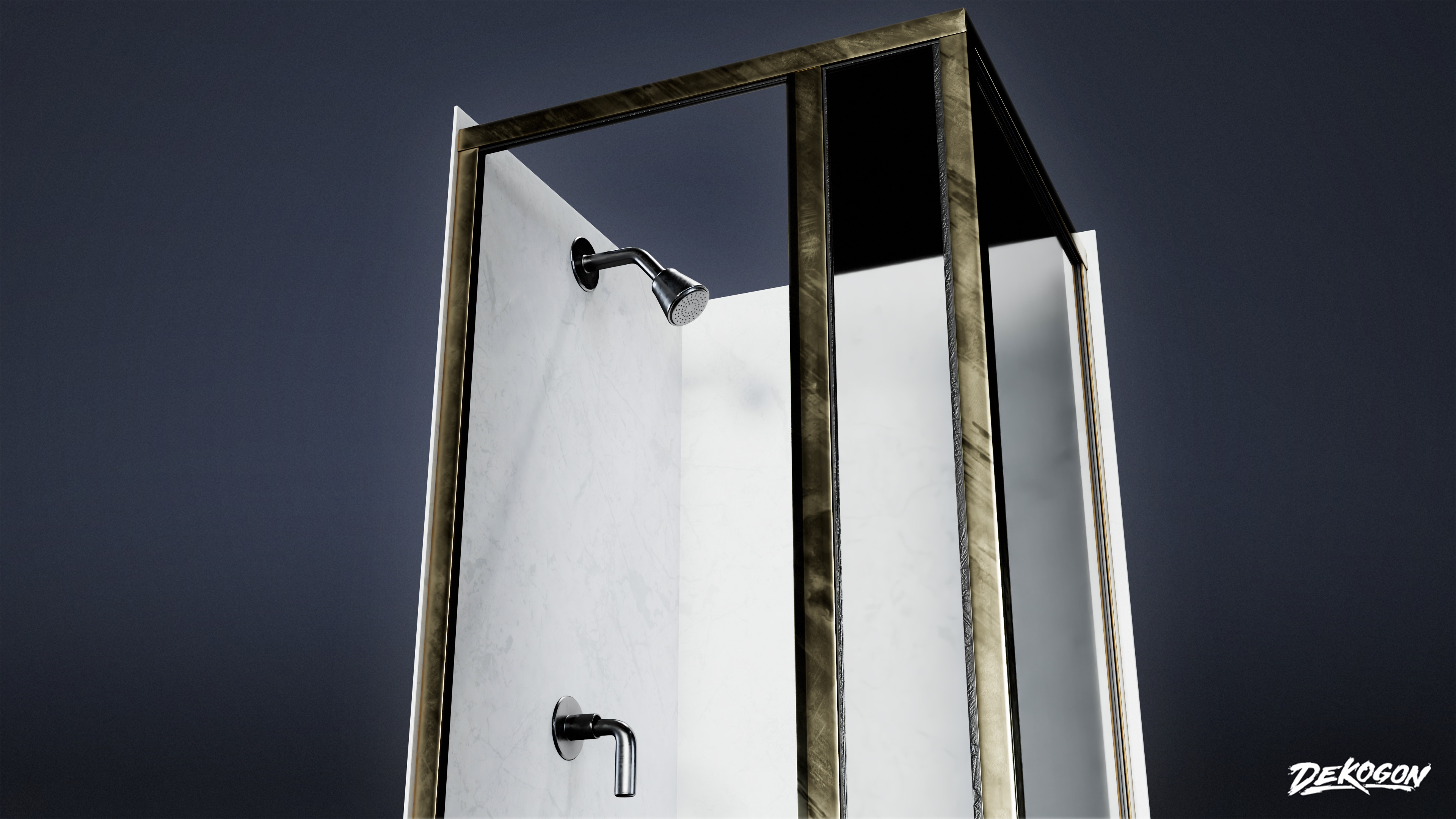 SUBURBS - Shower 08 - LOW POLY AND NANITE Low-poly 3D model_4