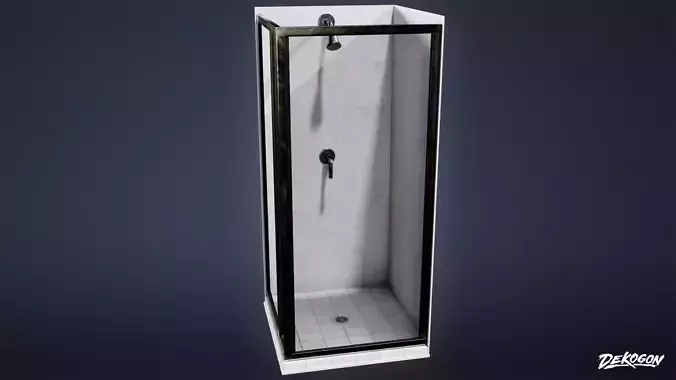 SUBURBS - Shower 08 - LOW POLY AND NANITE Low-poly 3D model