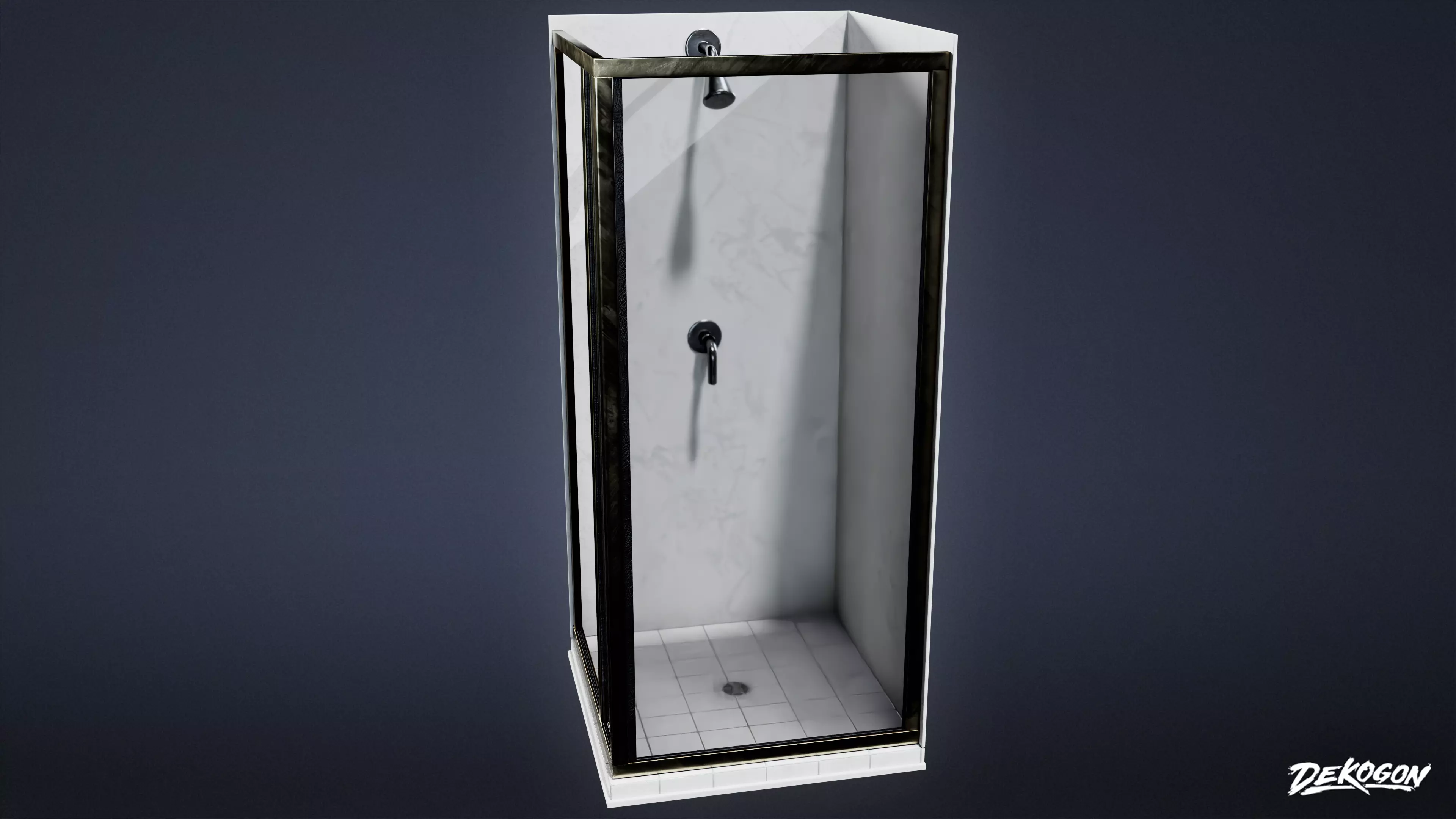 SUBURBS - Shower 08 - LOW POLY AND NANITE Low-poly 3D model_0