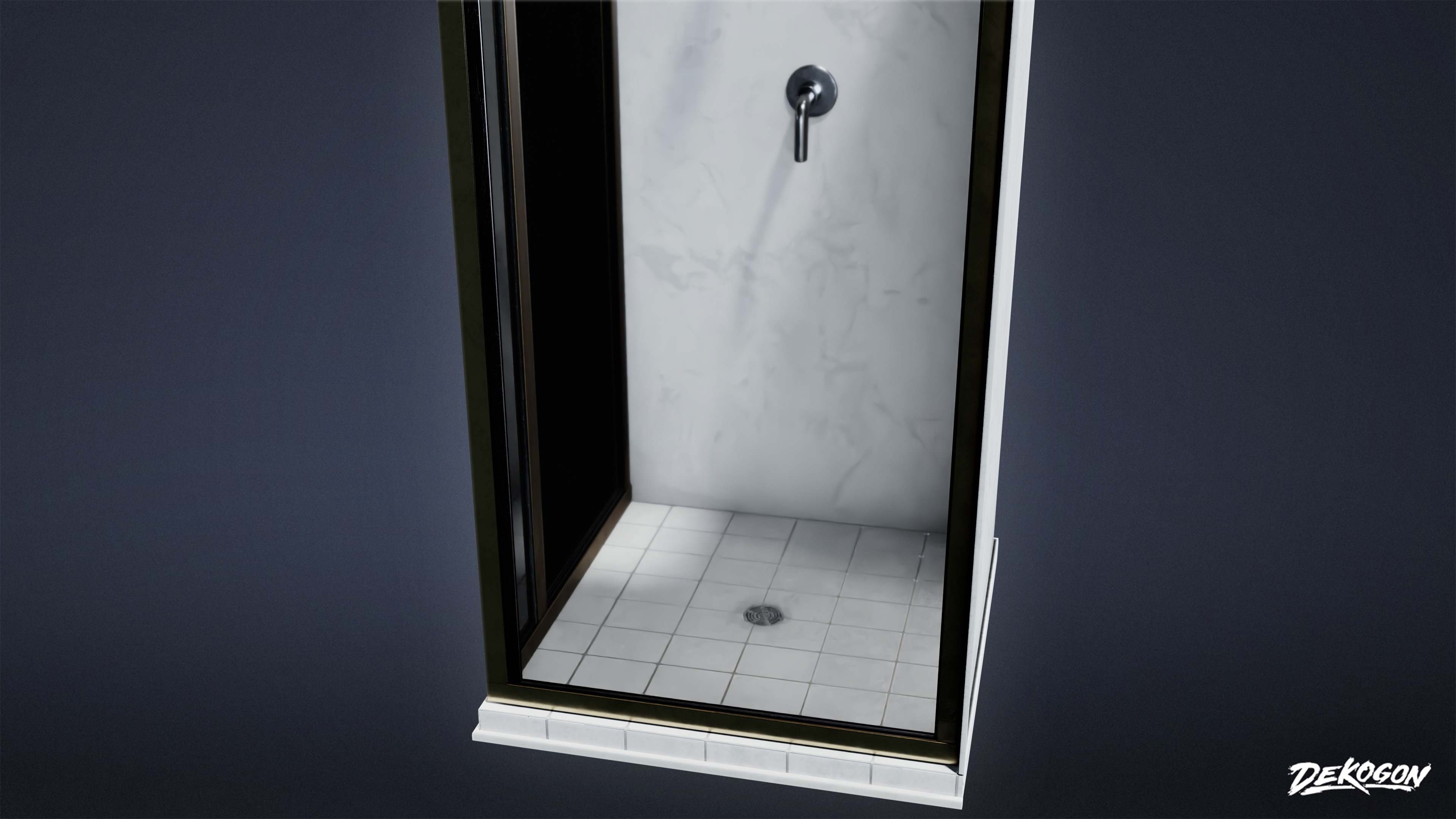 SUBURBS - Shower 08 - LOW POLY AND NANITE Low-poly 3D model_6