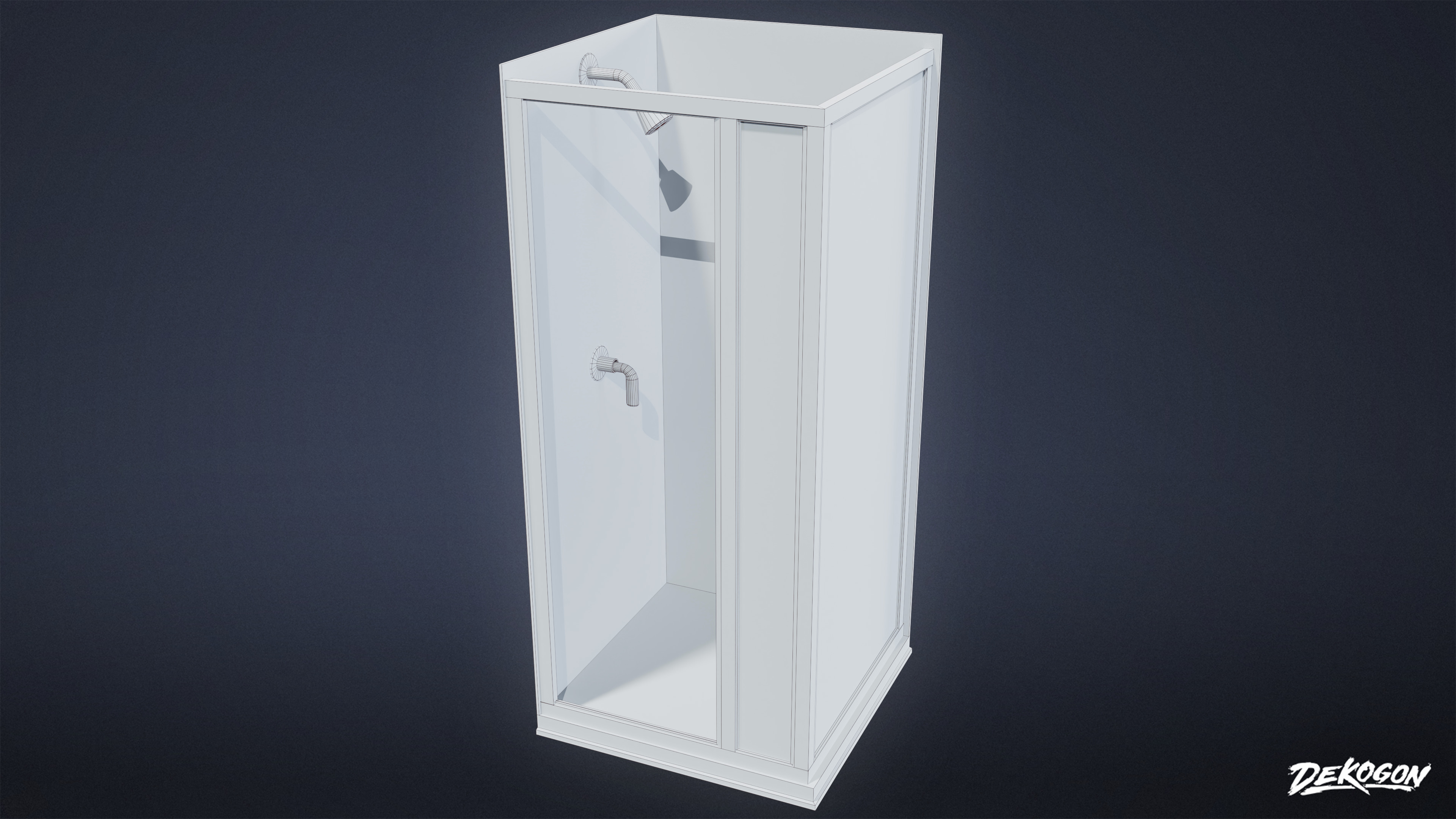 SUBURBS - Shower 08 - LOW POLY AND NANITE Low-poly 3D model_7