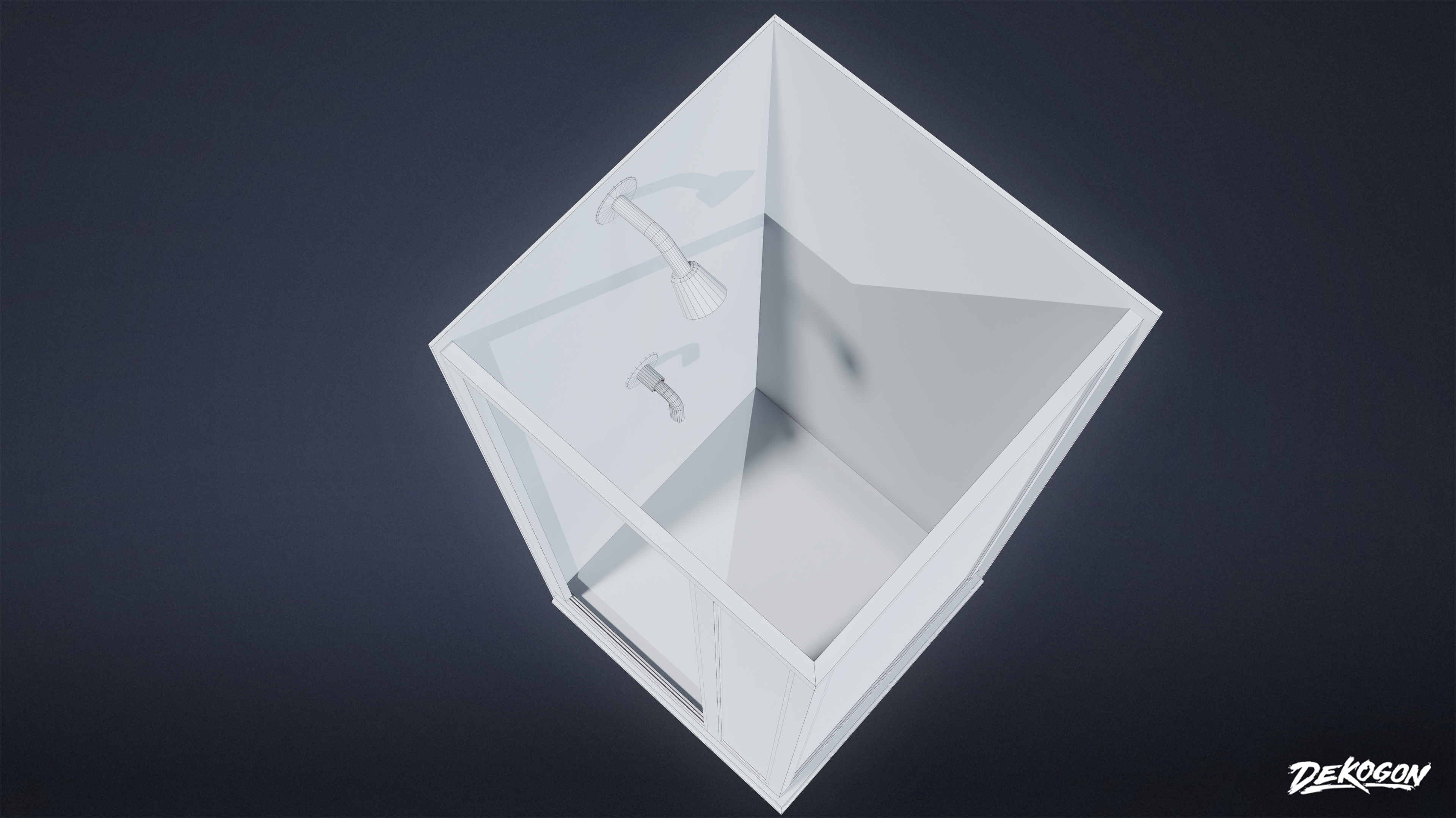 SUBURBS - Shower 08 - LOW POLY AND NANITE Low-poly 3D model_9