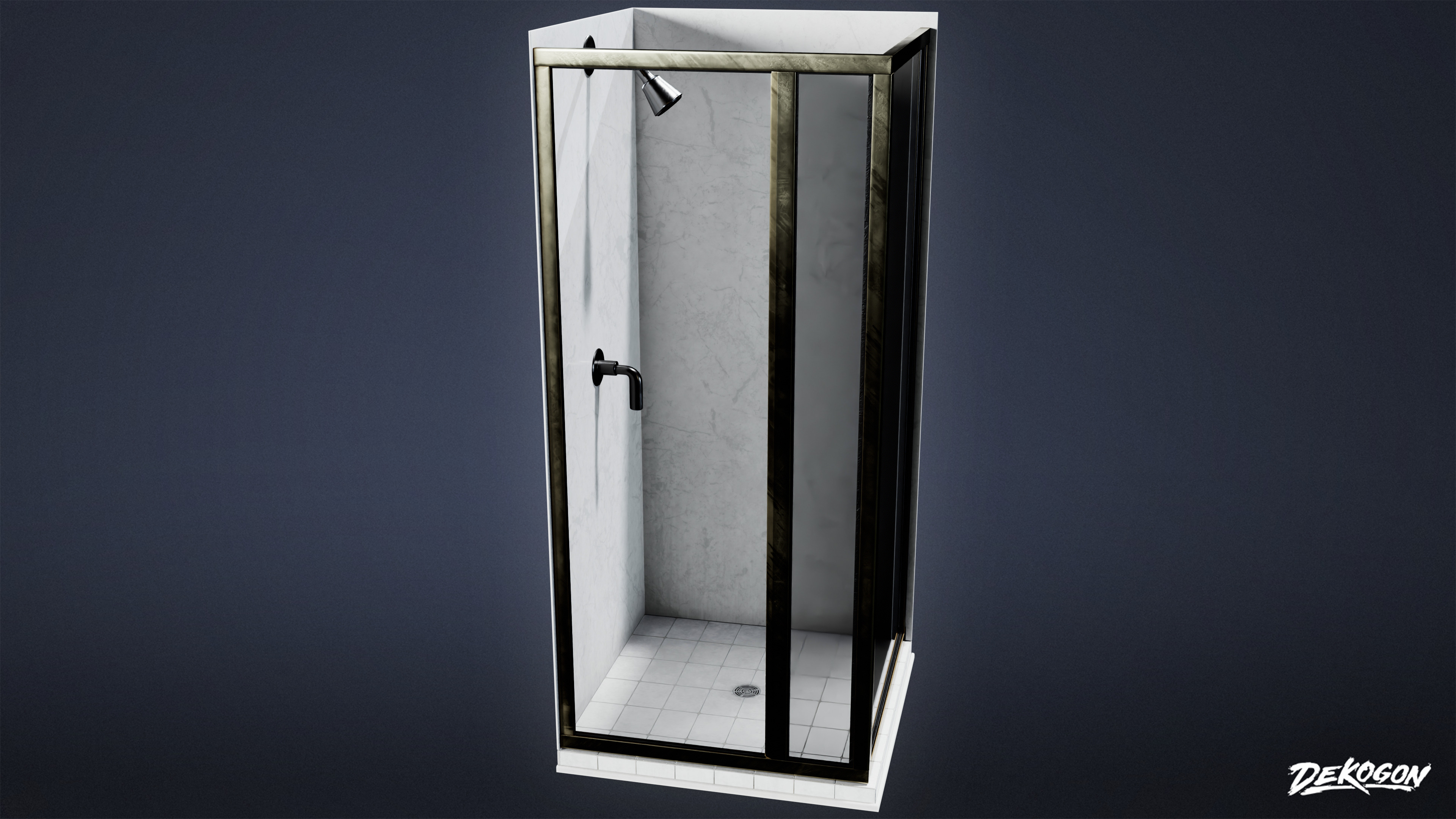 SUBURBS - Shower 08 - LOW POLY AND NANITE Low-poly 3D model_2