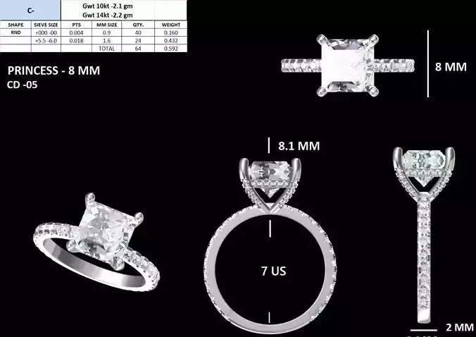 Princess Cut Engagement Ring