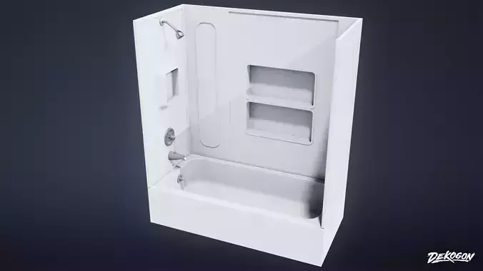 SUBURBS - Shower 15 - LOW POLY AND NANITE Low-poly 3D model