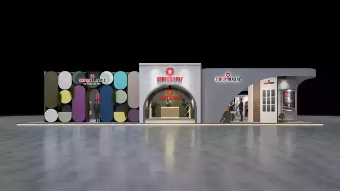 Exhibition Stand 20x15 4Sides D1V1 3D model