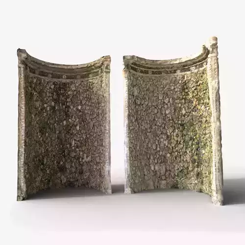 Stone Wall Niches Scan Low-poly 3D model