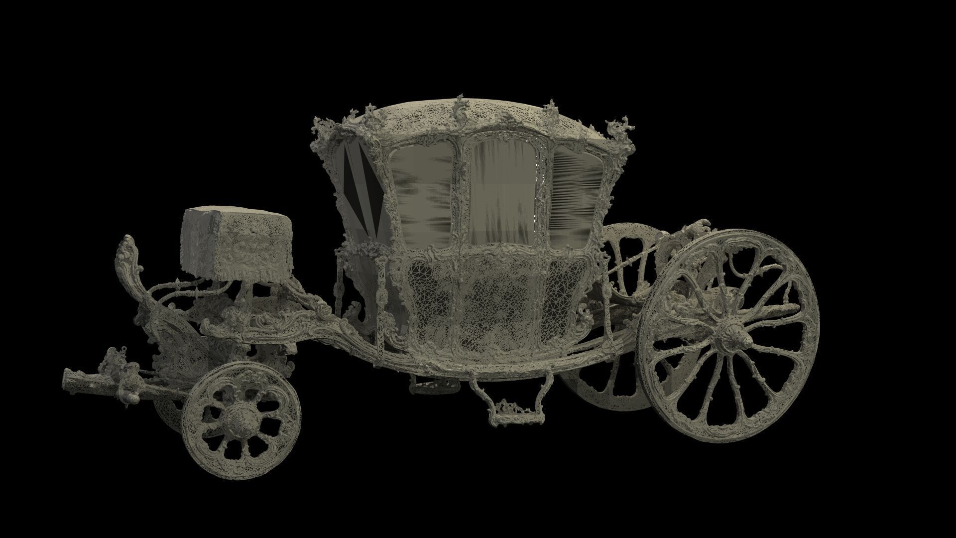 Chinese ancient wooden carriage 3D model_7