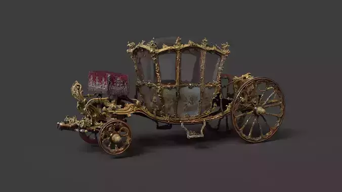Chinese ancient wooden  carriage  