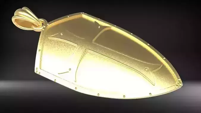  Crusaders Cross Shield Pendant  3D print model