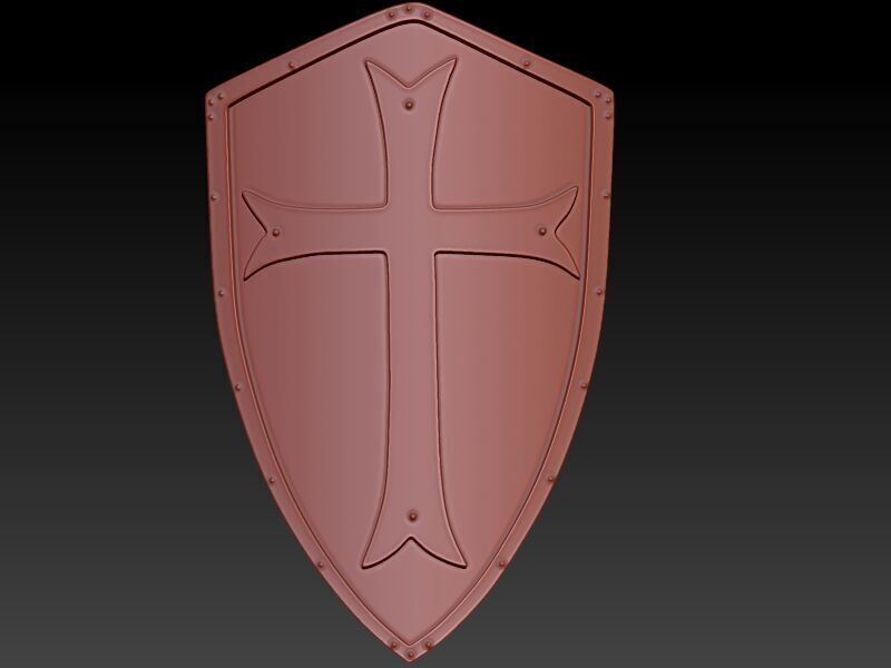  Crusaders Cross Shield Pendant  3D print model_1